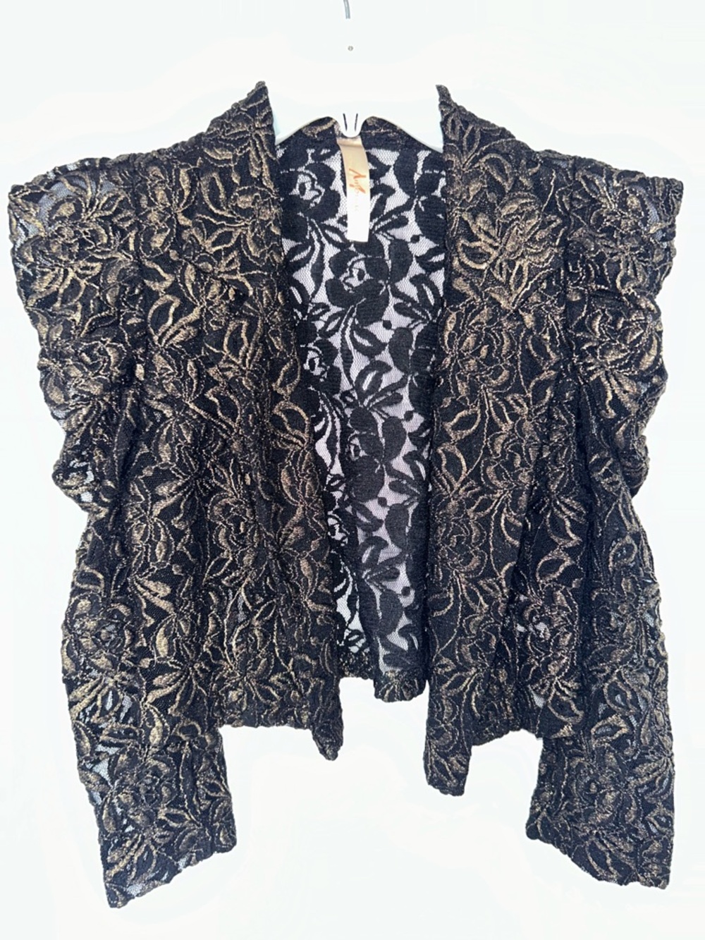 Women’s Black Lace & Metallic Gold  Blazer